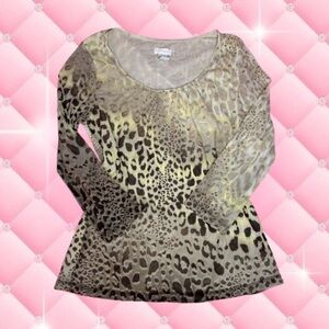 Chico's Y2k cheetah print mesh top 🐆